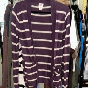 Old Navy Purple and Cream Cardigan Sweater